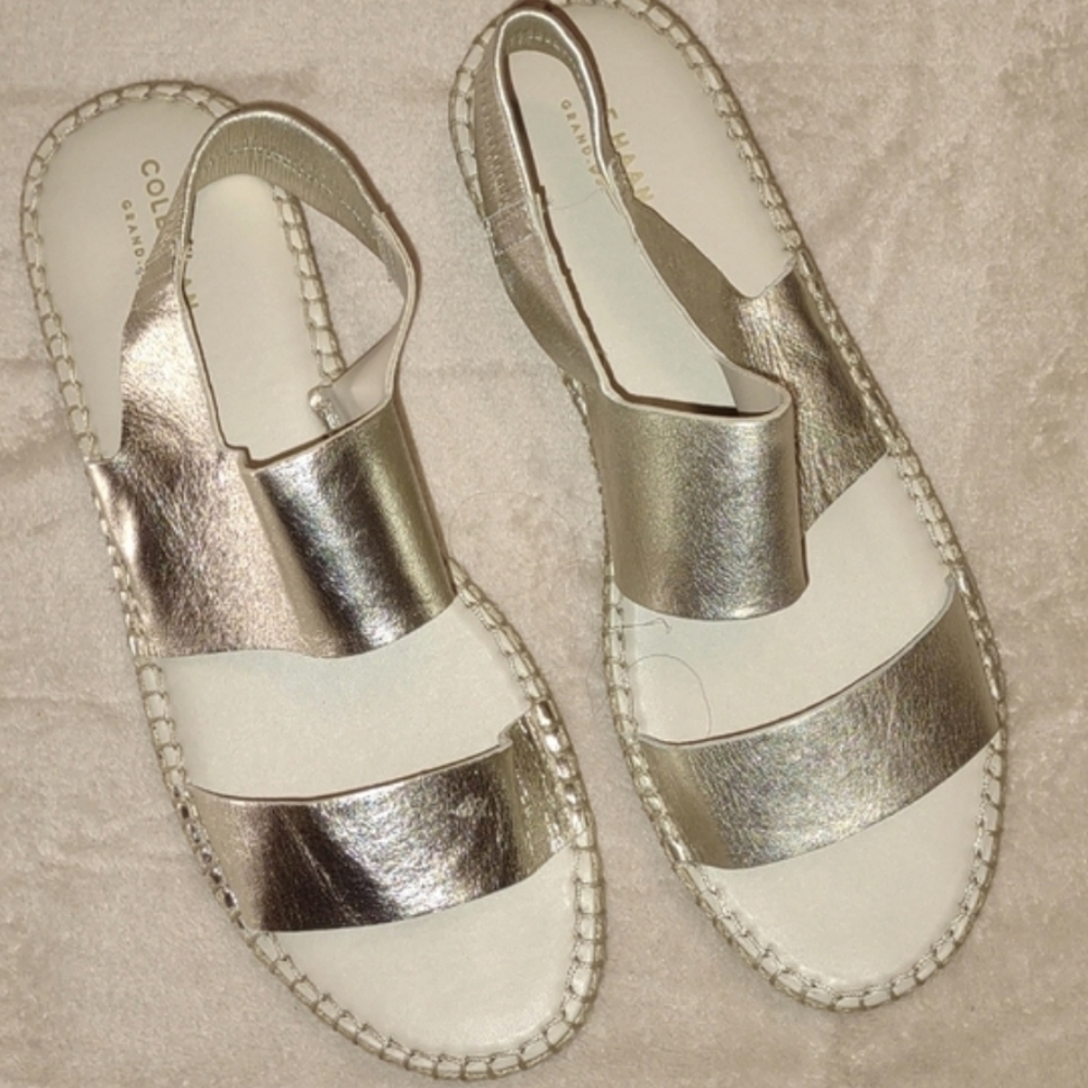 👣Cole Haan👣 Soft Gold Metallic  Cloudfeel Leather footwear - Picture 13 of 14
